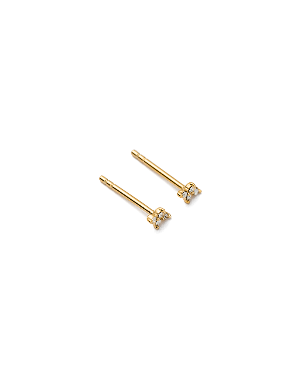 CRYSTAL FOUR DOT STUDS (18K GOLD PLATED) - IMAGE 3