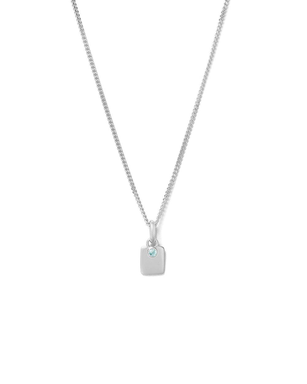 ENGRAVABLE BIRTHSTONE NECKLACE (STERLING SILVER)