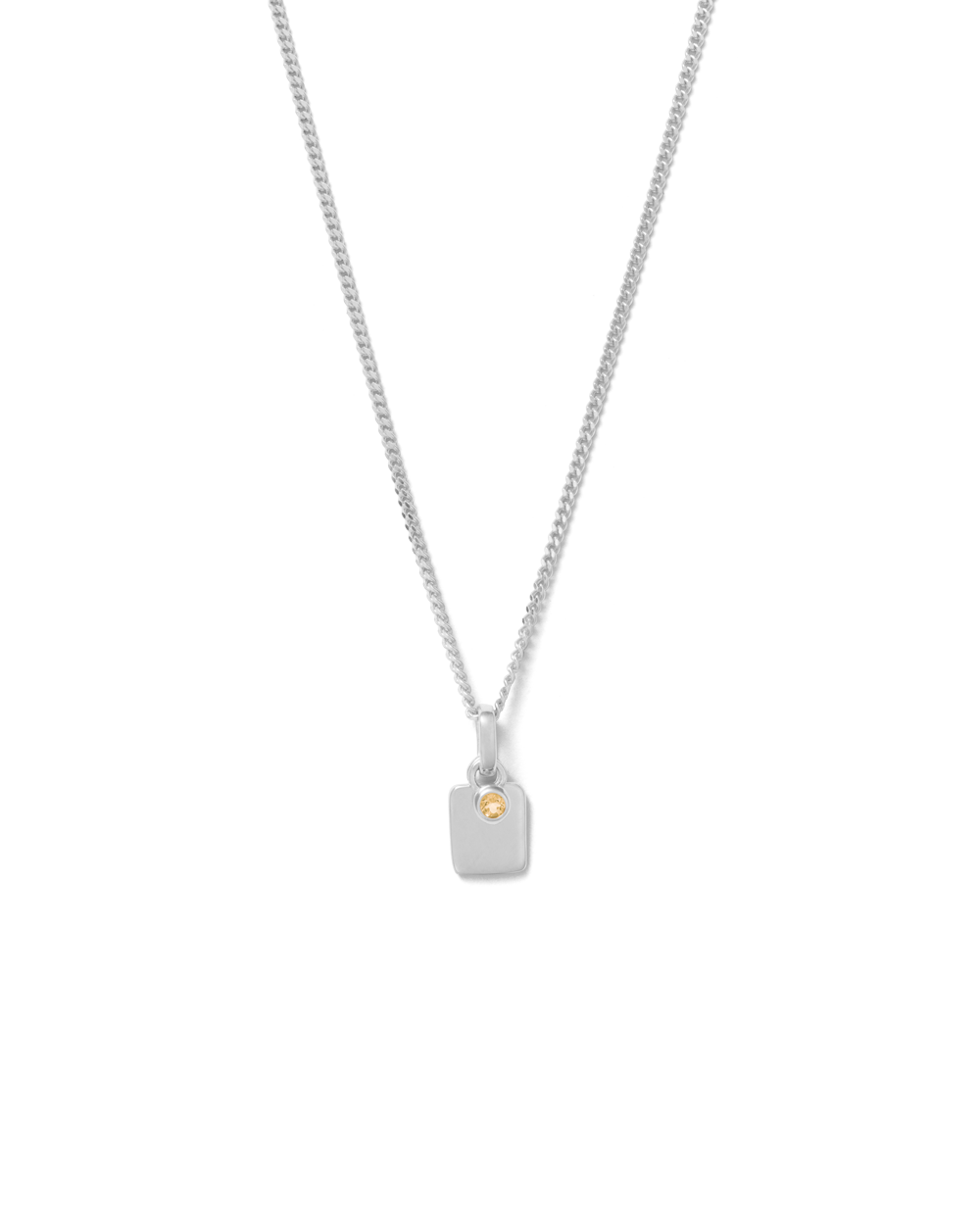 ENGRAVABLE BIRTHSTONE NECKLACE (STERLING SILVER)