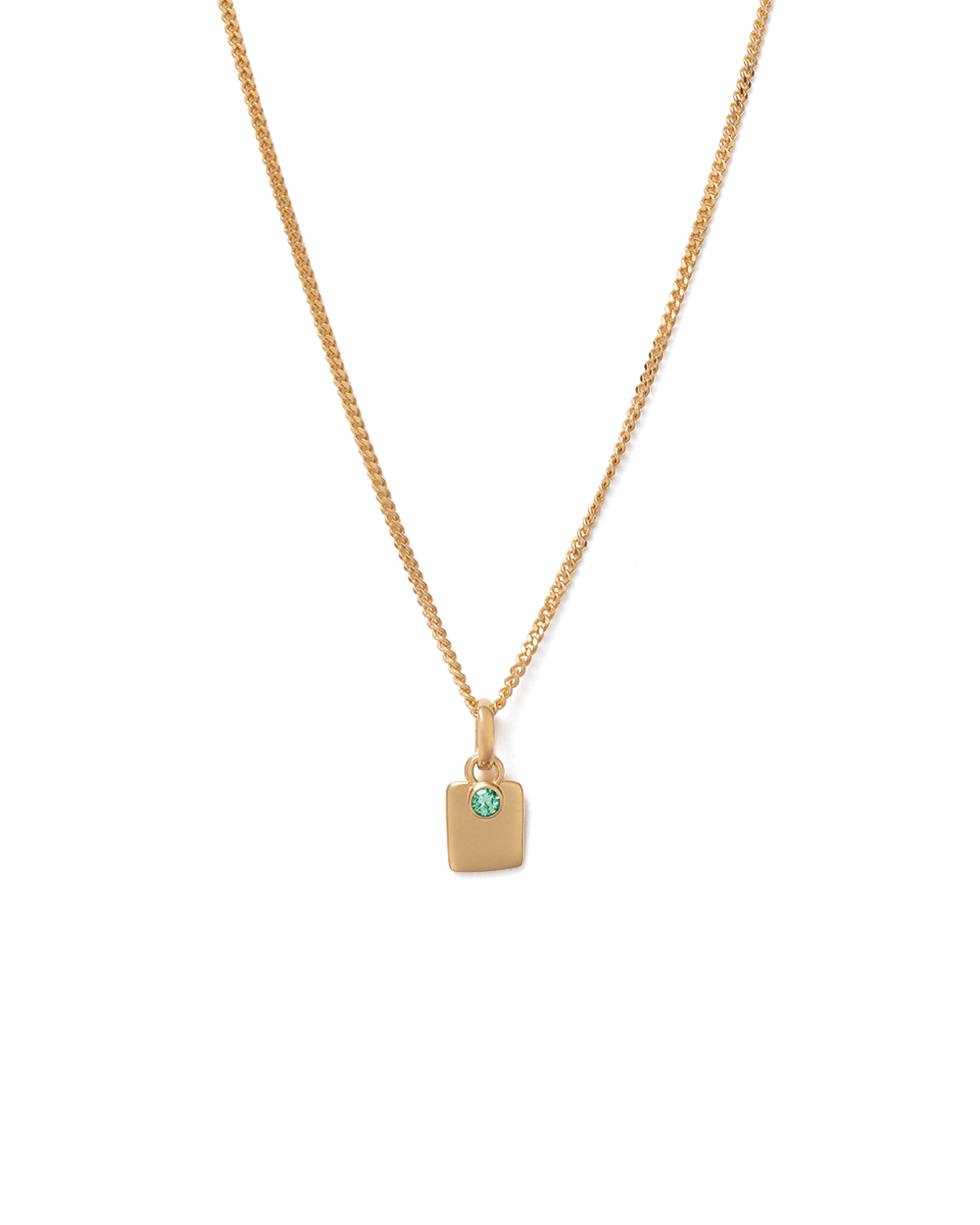 ENGRAVABLE BIRTHSTONE NECKLACE (18K GOLD VERMEIL) – KIRSTIN