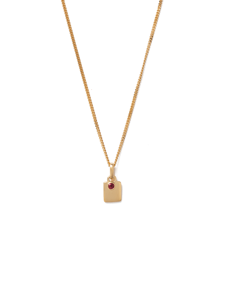 ENGRAVABLE BIRTHSTONE NECKLACE (18K GOLD VERMEIL)