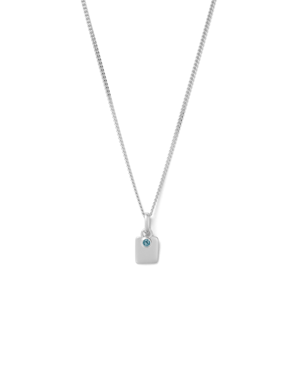 ENGRAVABLE BIRTHSTONE NECKLACE (STERLING SILVER)