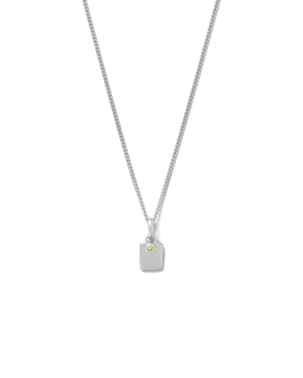 ENGRAVABLE BIRTHSTONE NECKLACE (STERLING SILVER)