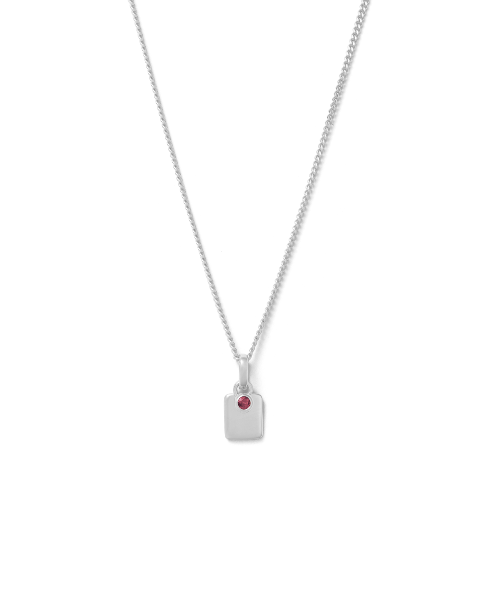 ENGRAVABLE BIRTHSTONE NECKLACE (STERLING SILVER)