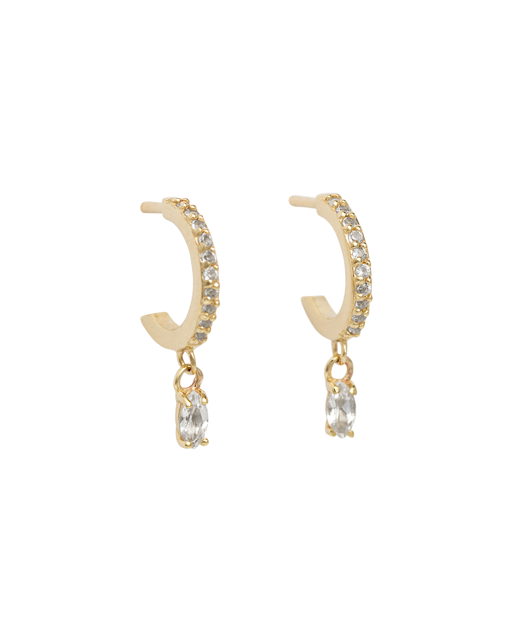 ETERNITY DROP HOOPS (GOLD) - IMAGE 1