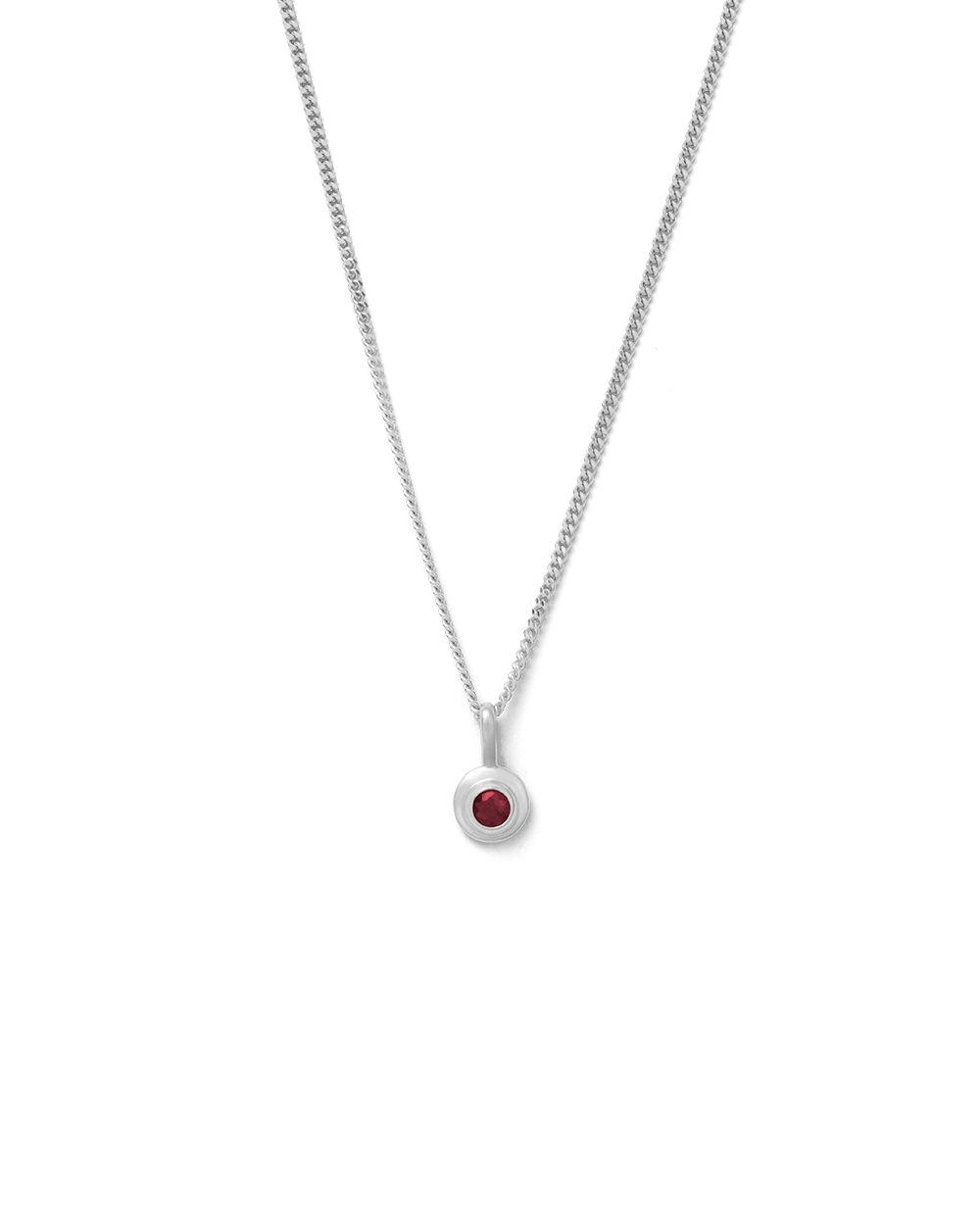 Silver January Garnet Birthstone Necklace | Under the Rose