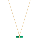 GREEN ONYX T-BAR NECKLACE (18K GOLD VERMEIL) IMAGE 1