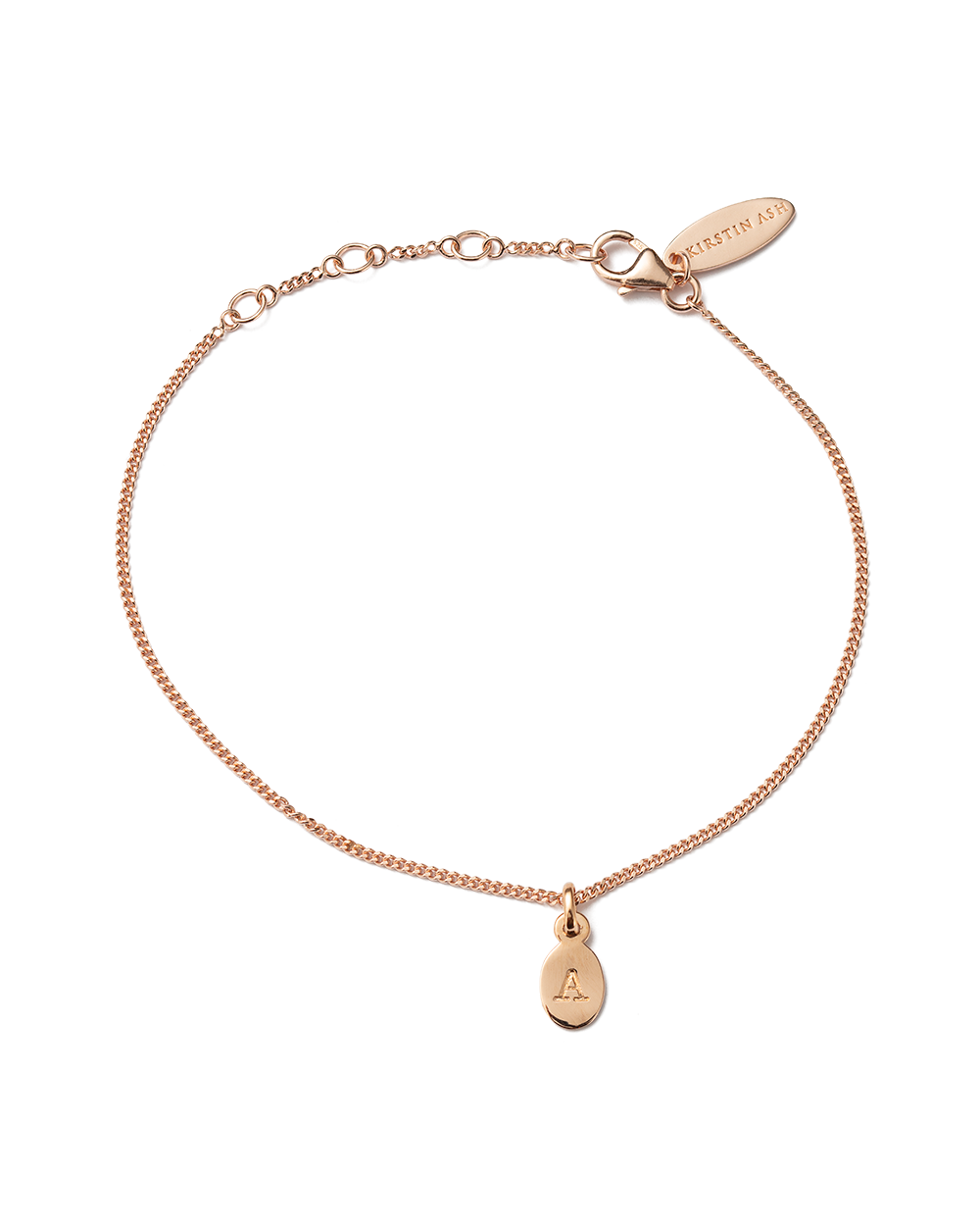 INITIAL BRACELET A-Z (18K ROSE GOLD VERMEIL) - IMAGE 1