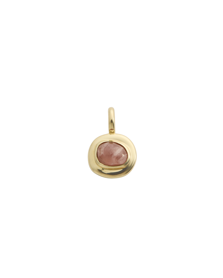 INTO THE FLOW RHODOCHROSITE CHARM (9K GOLD)