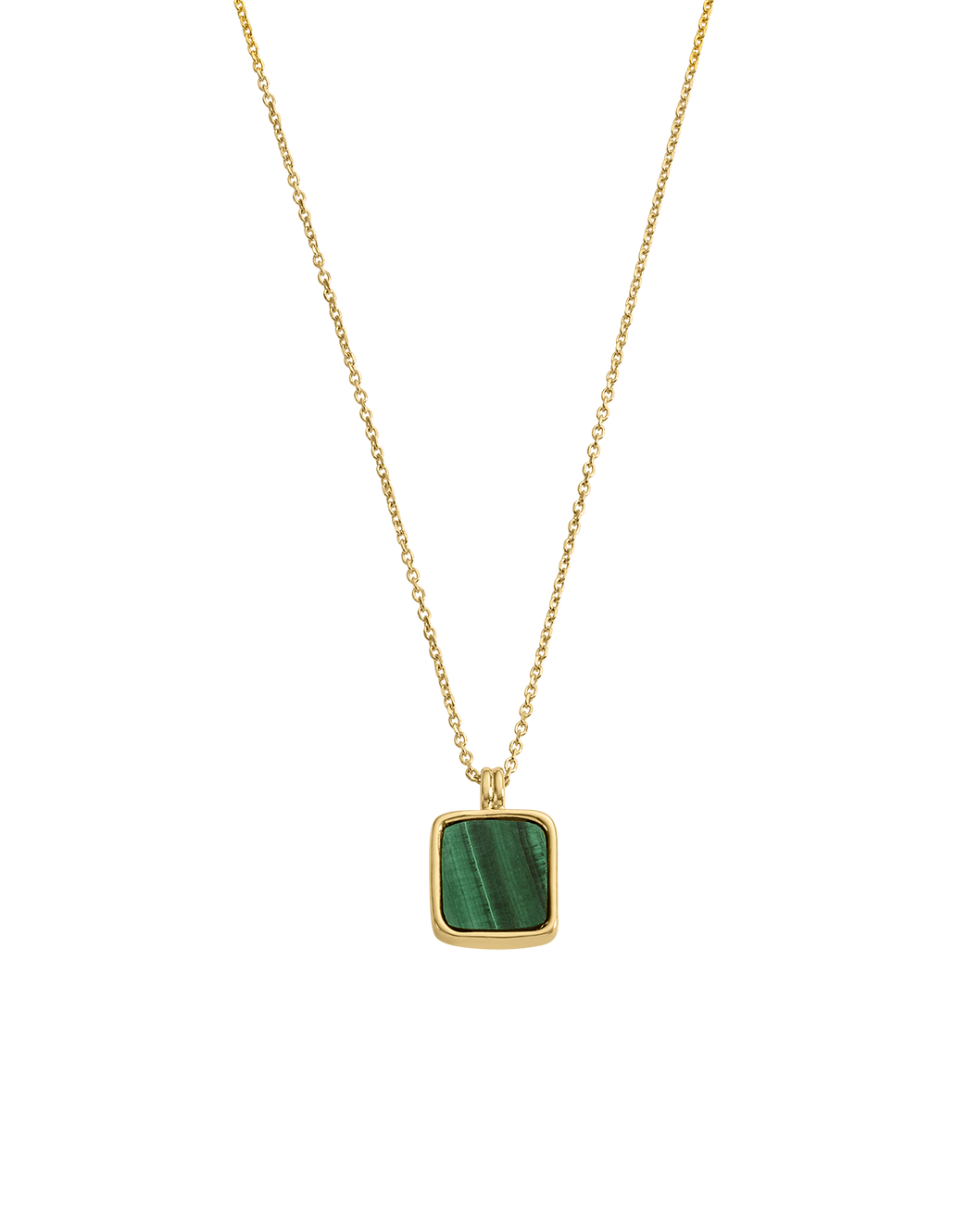 MALACHITE PENDANT NECKLACE (18K GOLD VERMEIL)