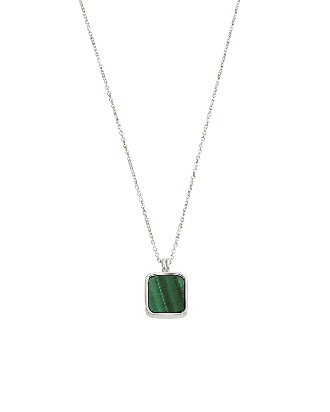 MALACHITE PENDANT NECKLACE (STERLING SILVER)