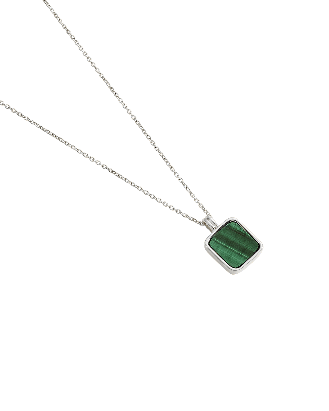 MALACHITE PENDANT NECKLACE (STERLING SILVER)