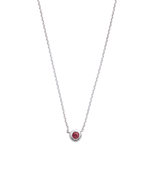 PETITE BIRTHSTONE NECKLACE (STERLING SILVER)