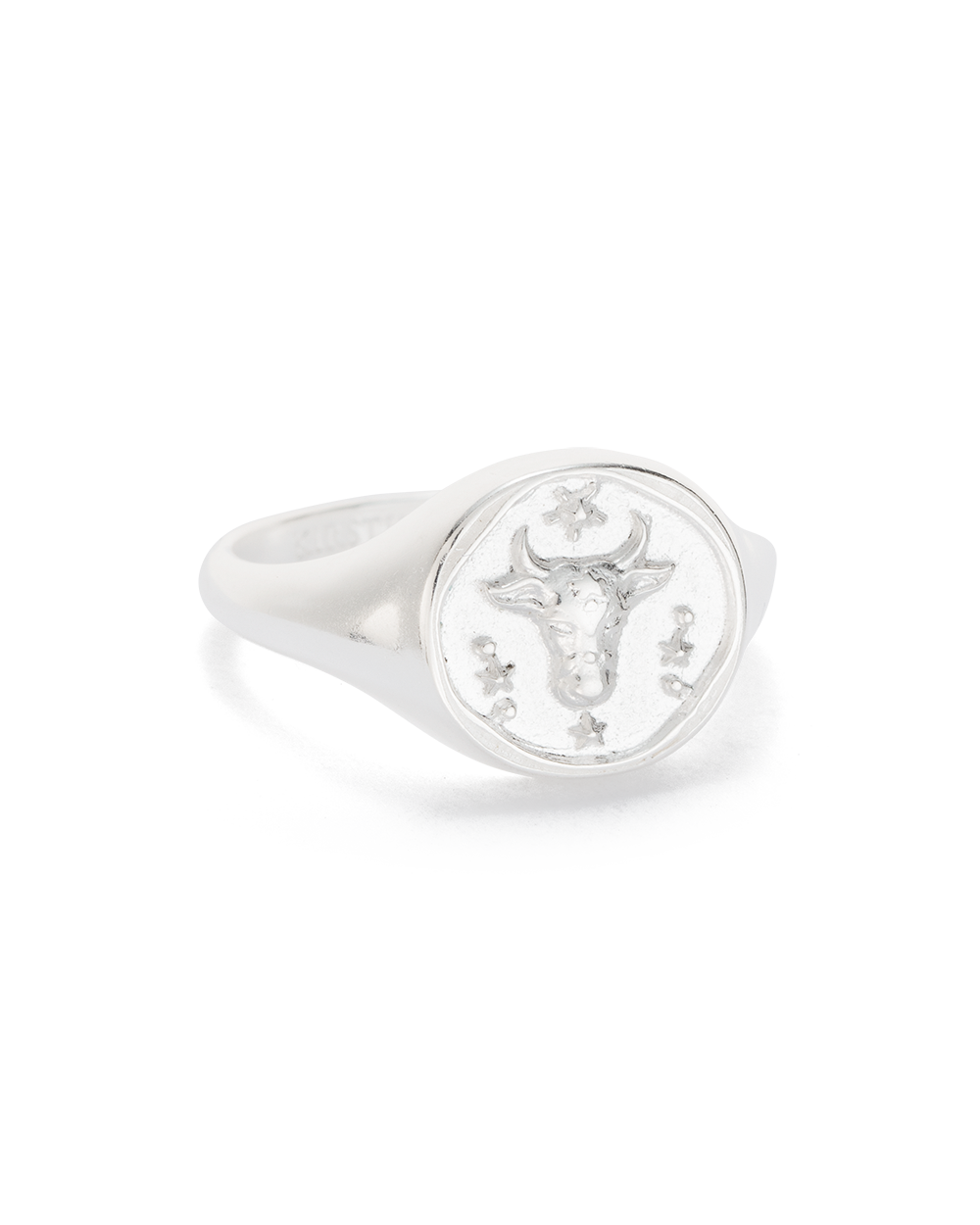 TAURUS SIGNET RING (STERLING SILVER) - IMAGE 1