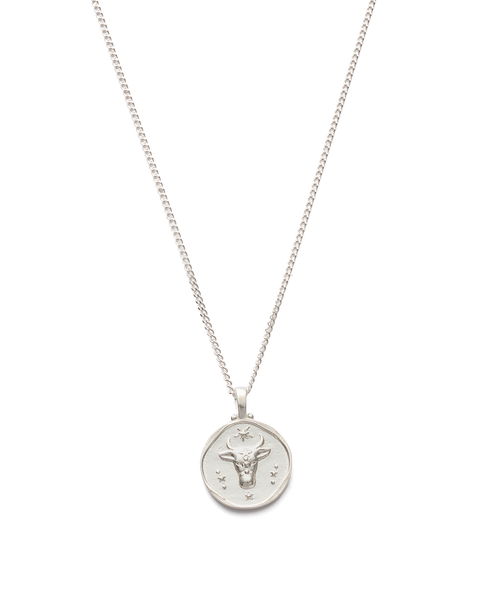 Zodiac Sign Taurus - Paperclip Necklace in Silver by Talisa
