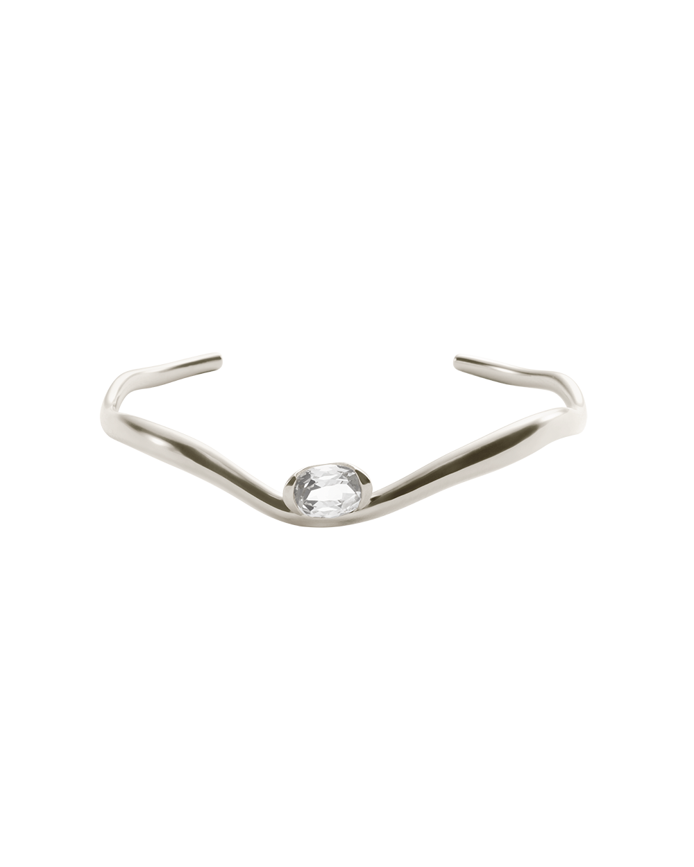 UNFOLD CUFF (RHODIUM PLATED)