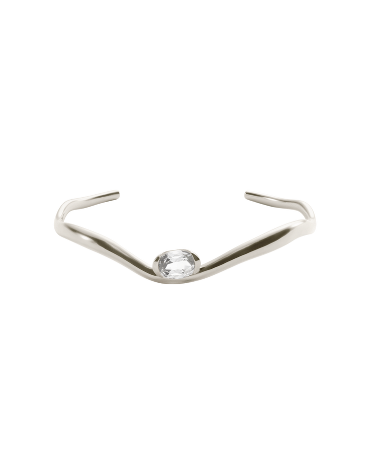 UNFOLD CUFF (RHODIUM PLATED)
