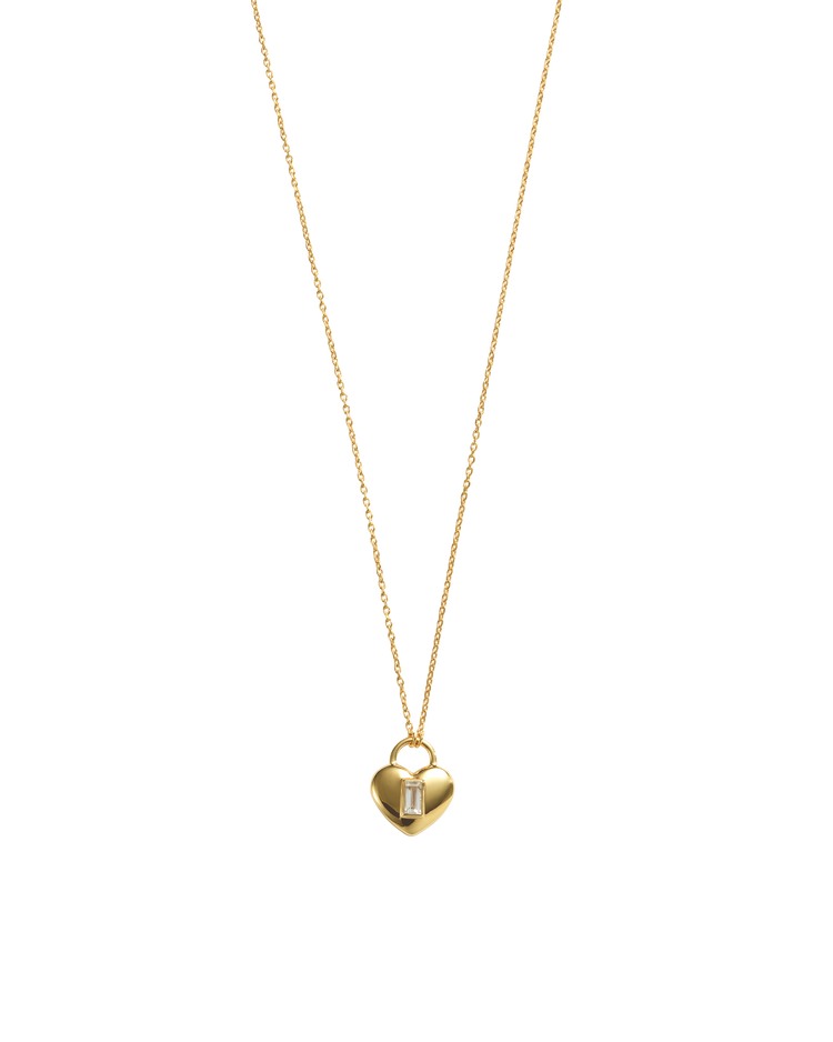 VERA HEART LOCK NECKLACE (18K GOLD PLATED)