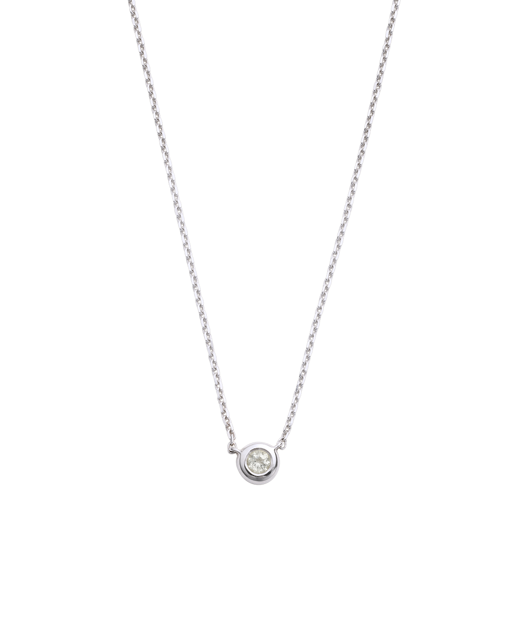 PETITE BIRTHSTONE NECKLACE (STERLING SILVER)