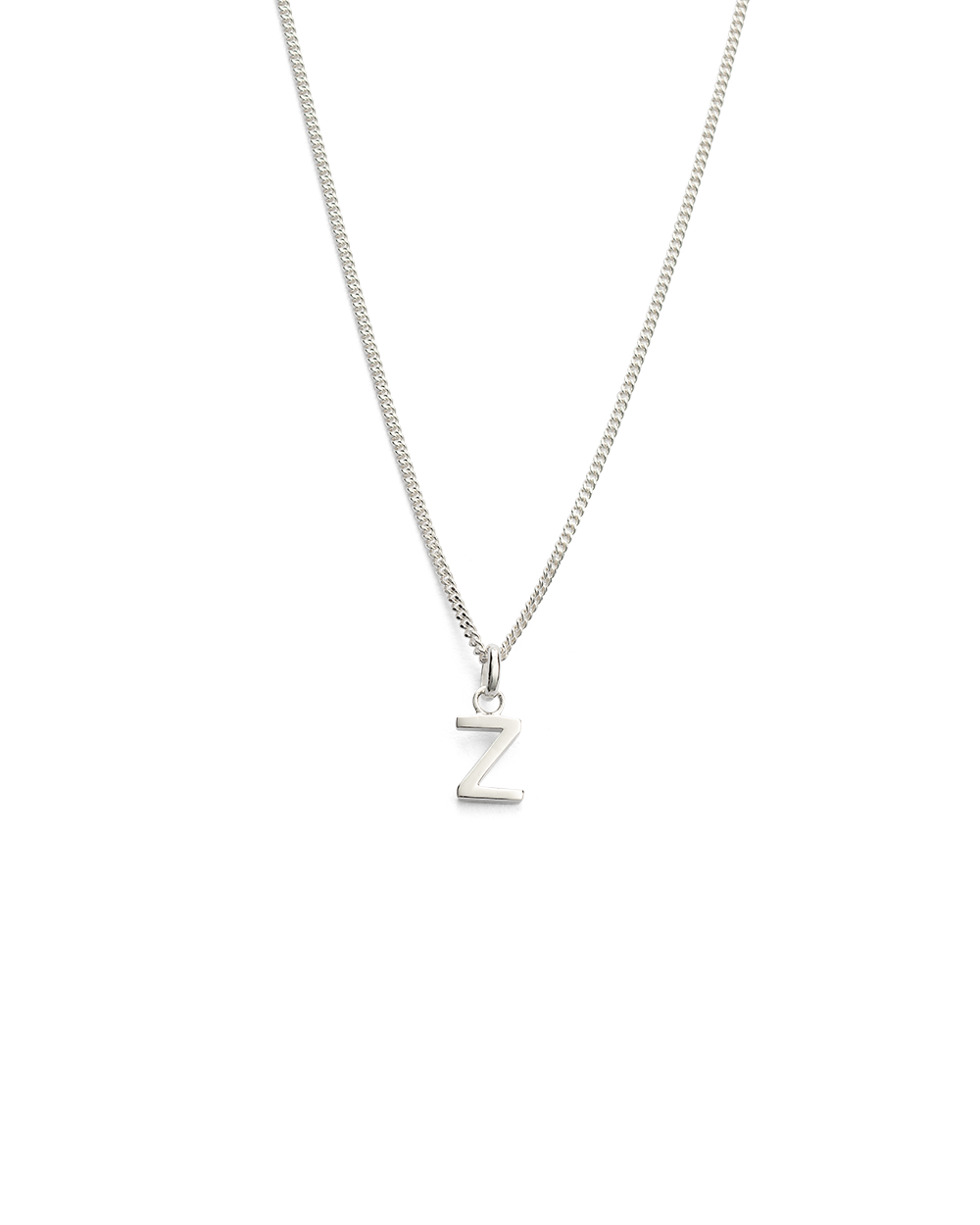 Women's A-Z Alphabet Initial Necklace Polished Silver Tone Letter - Foto 6